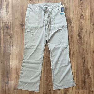Khaki Cherokee Mid Rise Moderate Flare Drawstring Scrub Pant, Size Medium, NWT